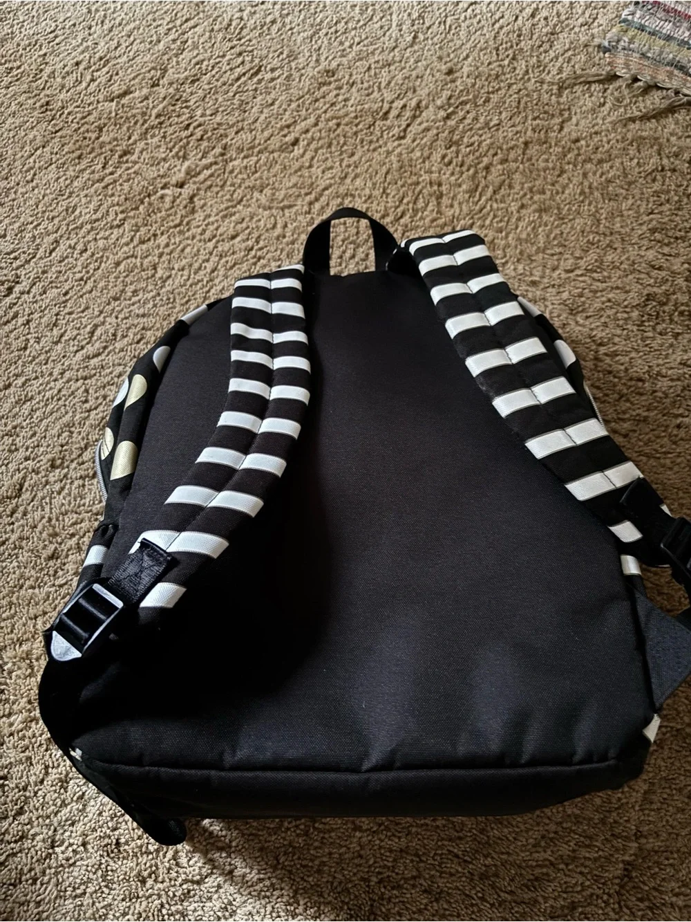 Justice Black & Gold Polka Dot Backpack - 'G' Monogram